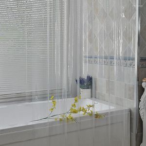 Shower Curtains Crystal Clear Thick Curtain Waterproof Plastic Bath Liner Transparent Bathroom Mildew Home Luxury With Hooks
