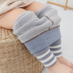 Leggings Strumpfhosen Kleinkind Winter Kinder Mädchen Junge Thermo Samt Dicke Hose Kinder Warme Niedliche Korallen Fleece Streifen Baby Zubehör 221006