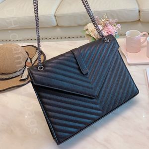 Luxurys Designers Women Fashion Bags 2021 Caviar Twill Chain Purses Tote Clutch Envelope Handbags Large Leather Wallet Crossbody Bag