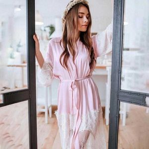 Kvinnors sömnkläder Kvinnors förklädklänning Rayon Bride Bridesmaid Wedding Robe Gown Casual Nightgown Sleepwear Sexy Kimono Bathrobe Night Dress 2022 T221006