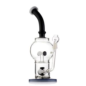 Slank svart percolator glas vattenpipa bong - 13,7 tum elegans med 14 mm manlig led