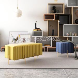 Ubrania magazynowe nordyckie minimalistyczne niskie stołek zmieniający się w netto celebrytów kasetowy sklep wypróbowywanie butów ławki domowe żywy
