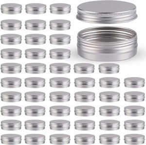 Packaging Boxes Aluminum Round Cans Cosmetic box with Lid Metal Tins Food Candle Containers Screw Tops for Crafts Foods Storage