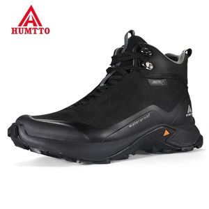 Botas de plataforma Humtto para homens masculino de borracha de borracha de inverno masculino Boots de tornozelo preto tênis táticos Designer Sapatos de caminhada Man 220411