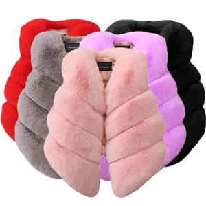 Weistcoat Baby Girls Faux Fur Step hemits Christmas Winter Kids Stest الأطفال معطف دافئ معطفًا بلا أكمام ملابس الملابس الخارجية 2201006