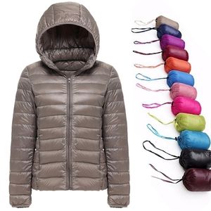 Womens Down Parkas varumärke 90% White Duck Down Jacka Women Autumn Winter Warm Coat Lady Ultralight Duck Down Jacket Female Windproof Parka 220930