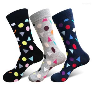 Men's Socks European Version Plus Size 41-46 Trendy Men Casual Polka Dot Medium Tube Wholesale