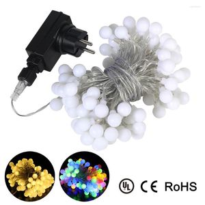 Strings 10m 100lled ball led string luz 8 modos ip44 impermeável para iluminação ao ar livre decoração de festa de férias de natal