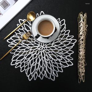 Table Mats Hollow Out Gold And Silver PCV Tableware Pad Thermal Insulation Anti Scalding Decorations Bowl A Plate Anti Skid CM
