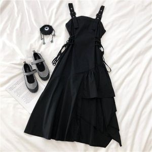 Abiti casual Gowyimmes 20 Autumn Girl Little Black Dress Sexy Women Spaghetti Slim Lady Irregular Tank Bottomings invernali PD876