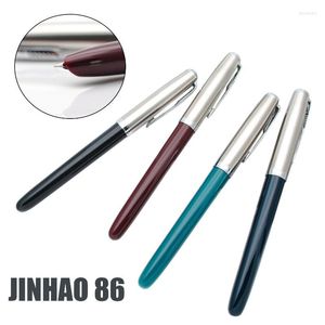 Fountain Pens Jinhao 86 Resin Classic Pen Silver Cap Extra Fine Nib 0.38mm Ink Students Gift Office School Business Writing