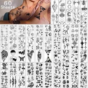 Temporary Tattoos 60 sheets Print Beautiful stars Animal Butterfly Flowers Body Art Arm Fake fashion waterproof Tattoo for kid men 220930