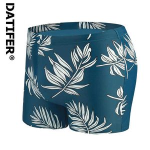 Herrbadkläder 2021 Datifer märke manlig baddräkt andningsbara Boxer maillot de bain size xxl j220913