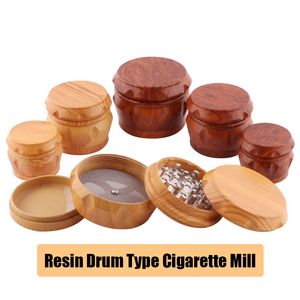 Sigara Aksesuarları Davul Tipi Büyük Orta ve Küçük Reçine Sigara değirmeni baharat 63mm/40mm dört katmanlı plastik