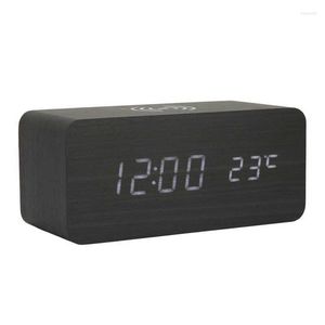 Watch Boxes Wooden Digital Clock Alarm Temperature Display For Office