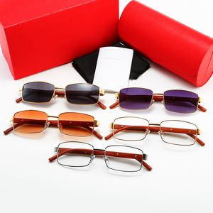 Herren-Sonnenbrille, geschliffene Brille, Büffelhorn-Holzrahmen, braune Linse, Marke, Netz, rot, gleiche Herren- und Damen-Vintage-Brille, mit Originalverpackung, Carti-Brille, Sonnenbrille