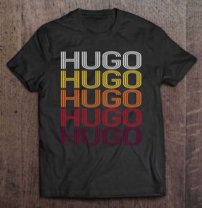 Mens T-Shirts Hugo Retro Sözcük Deseni Vintage Style Büyük Boy Tişört Baskı Kısa Kollu Tee Sport Erkek T221006