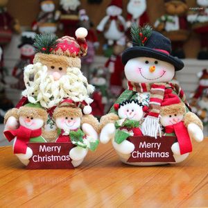 Christmas Decorations Family Portrait Flannel Doll Novelty Blessing Gifts Old Man Snowman Dolls Holiday Home Decor