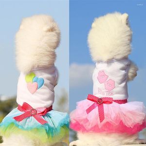 ملابس الكلب ملابس الصيف فستان زفاف تنورة قوس الأميل الأميرة للكلاب الصغيرة المتوسطة حلوة شبكية جرو جرو قصيرة