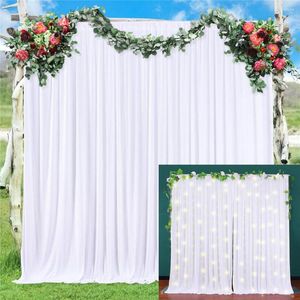 Curtain 1.5X3M Simple White Ice Silk Party Sheer Wedding Event Backdrops For Stage Decoration Curtains