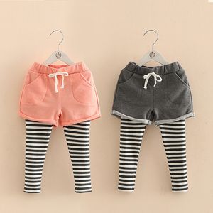 Leggings Collant Ragazze Pantaloni Baby Toddler Bambini Bambini Leggings patchwork a righe 2 7Y bambina 221006