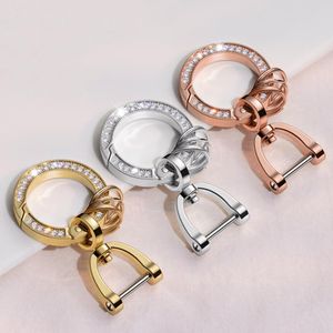 Женщины моды 360 градусов вращения ключей -маски пружина Keyfob Keyrrup Keyring Indlay страза с металлическим соединением пряжка 3 цвета подарки подарки