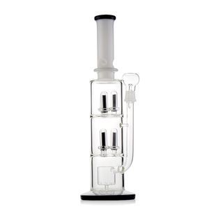 16-Inch Straight Tube Glass Hookah Bong with Dome to Circ Percolator, 18mm Male Joint