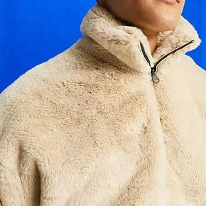 Sweaters Y2K Men Fleece Hoodie Sweater Fashion Zip-up Stand Collar Solid Pullovers Fall Winter Warm Mens Clothes Casual Loose Woolen Tops Y2210