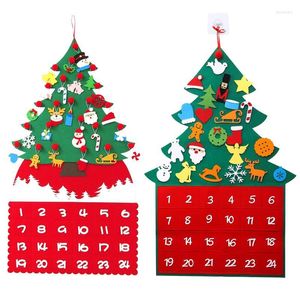 Decorazione per feste Calendario dell'Avvento natalizio 24 giorni Pocket Felt Tree Countdown Hanging Candy Decorazioni per regali fai da te