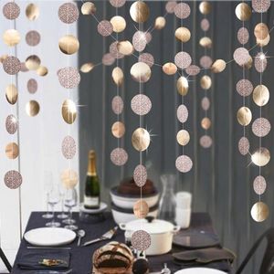 Party Decoration Wedding 4M Gold Silver Star Round Shape Paper Garlands Baby Shower Birthday Decorations Barn Christmas Supplies