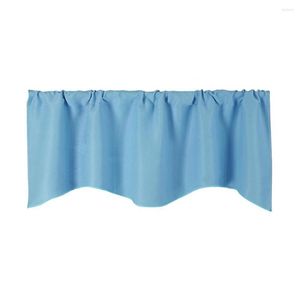 Curtain Solid Color Through Rod Short Home Room Balcony Kitchen Window Valance