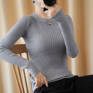 Women's Knits Tees Style Spring Autumn Winter Women's Knitted Cashmere Sweater Oneck collar Slim style Solid Color Pullover 221007