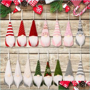 Juldekorationer mini julgran dekorationer stickar liten pendell dockan jultomten rudolph vit sk￤gg hat rum dekorera r dhkbi