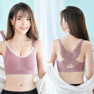 Bustiers Korsetts Plus Size BHs für Frauen Nahtloser BH Komfort Atmungsaktives Bralette Schönheitsrücken Schmetterling Push-Up Drahtlose Unterwäsche