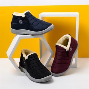 Boots Waterproof Warm Fur Men Winter Shoes Outdoor Snow Slip On For Flat s Sneaker Plush Footwear Work 221007