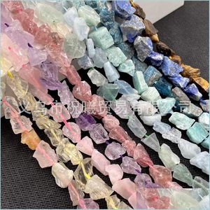 Other See Pic Natural Form Stone Rough Fluorit Amethysts Amazonite Lapis Lazi Smoky Crystal Net Mineral Beads Diy Bracelet 2474 Drop Dhaku