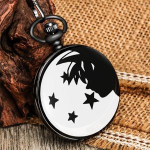 Pocket Watches Anime Character Printed Pattern Titta på arabiska siffror Dial Antik klocksamling Present Boy