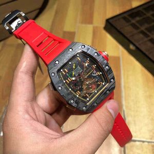 multi-function SUPERCLONE watches wristwatch designer Business Leisure Richa Milles Personalized Hollow Flywheel Carbon Fiber Kinetic Energy WEJO W7ZL