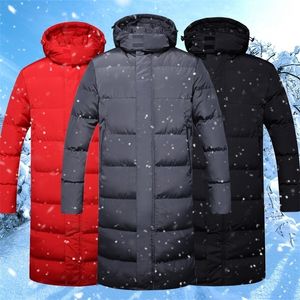 Masculino de parkas casaco de inverno longa e espessura de jaquetas com capuz de vento de cor sólida cor de cor de montanhismo de montanhismo 221007