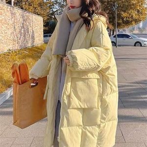 Womens Wool Blends Winter Womens Down Jackets Long Ultra Light Thin Casual Coat Puffer Jacket Slim Remove Hooded Parka Loose Warm Zipper Coat 221007