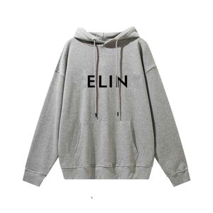 Moletom com capuz masculino, moletom de marca fashion nova cline com estampa solta outono inverno manga comprida com capuz para homens e mulheres cinza