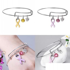 Charm Bracelets Ribbon Charm Bracelet Men Women Adjustable Sier Plating Jewelry Lady Bracelets Alloy Bangle Made With Love 2 84Zn J2B Dhgkh