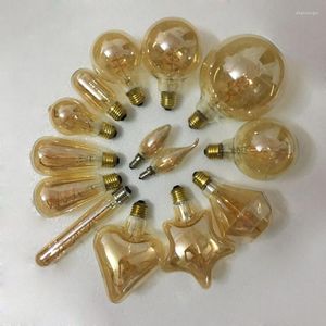 Retro-LED-Glühbirne mit Spiralfaden, 4 W, warmgelb, 220 V, C35, A60, T45, ST64, T185, G80, G95, G125, Vintage-Edison-Lampe