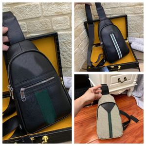 Borsa da petto per Coppa del mondo: marsupio da uomo in pelle e tela con logo firmato, cinturino rosso/verde, tasca frontale - ideale per gli sport da viaggio