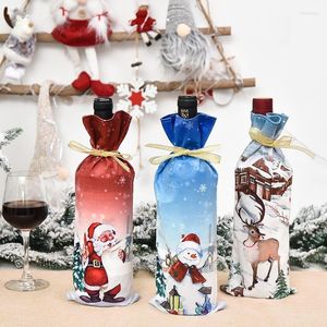 Decorações de Natal Capa de garrafa de vinho alegre para ornamentos em casa presentes de natal feliz ano 2022 Navidad