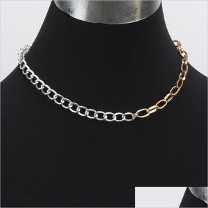 Ketten Punk Rock Metallkette Mischfarbe Aluminium Chocker Halskette für Frauen Modeschmuck Ketten Drop Lieferung 2021 Halsketten Penda Dhiox