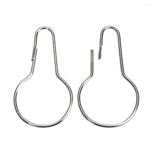 Curtain 20PCS Hook Rings Metal Hanging Clip For Bathroom Shower Rods Glide Roller Holder Home Accessories