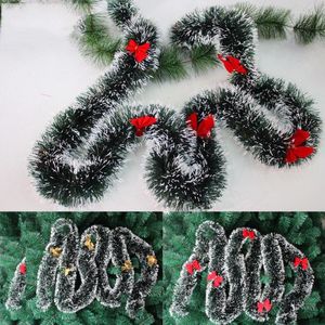 Juldekorationer 2m Garland Bar Tops Ribbon Tree Kitchen Ornaments Wedding Party Home Door Decoration With Bowknot