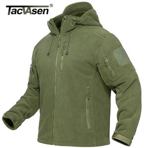 Jaqueta masculina TACVASEN primavera inverno jaqueta de lã com capuz jaqueta de lã tática masculina com zíper completo ao ar livre à prova de vento com capuz casaco de trabalho quente 221006