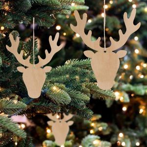 Christmas Decorations 10pcs Unfinished Wooden Ornaments Wood Hanging Embellishments Crafts Ornament For Diy Holiday Xmas